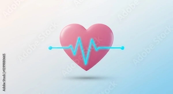 Fototapeta Heart Rhythm Illustration for Health Concept