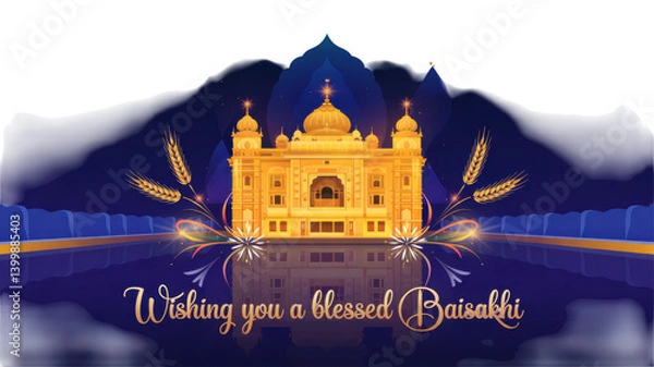 Obraz Happy Baisakhi isolated on transparent background, Generative ai.