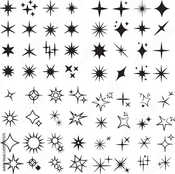 Fototapeta  sparkling icon set vector design