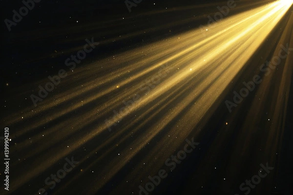 Fototapeta Sun Rays Light Overlay on Black Background for Photo Editing