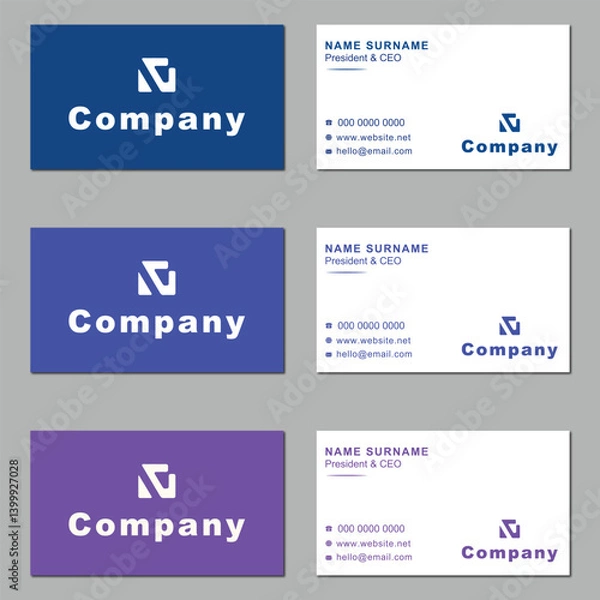 Obraz Business card design template,Professional Modern Corporate Unique Office Business Card Design.