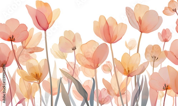 Obraz Floral flower vector Illustrations on white background