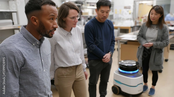 Obraz Robotics Team Collaborates on Mobile Robot Development in Lab