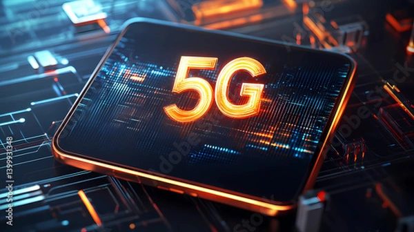 Obraz 5G smartphone with real-time communication