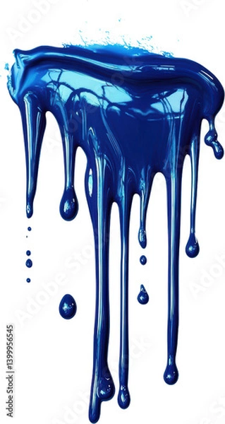 Fototapeta Abstract Blue Paint Dripping Glossy Liquid Texture Splashes Background