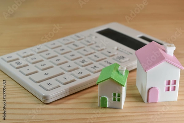 Obraz 家と電卓　不動産イメージ