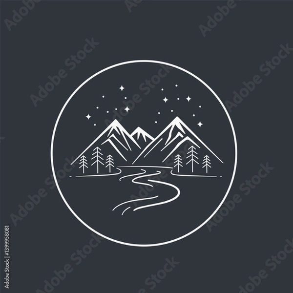 Fototapeta Retro vector vintage camp label and logo graphics. Camping outdoor, adventure and explorer.