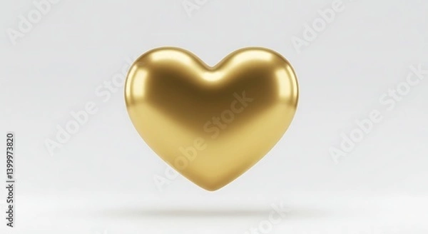 Fototapeta Golden Heart's Luminescence AI Generated