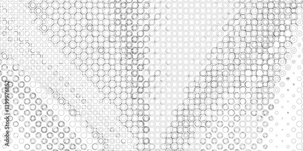 Fototapeta Abstract halftone background of spots dots subtle splattered texture overlay monochrome design, white and black background with dots halftone element overlay texture effect of transparent background.