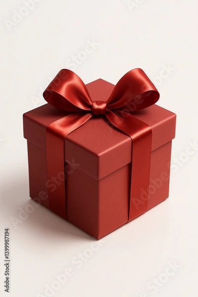 Obraz red gift box with ribbon