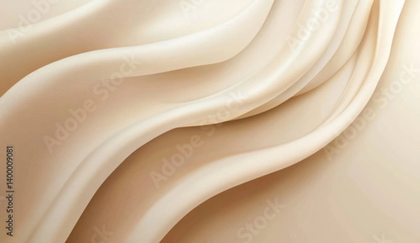 Obraz soft brown background with gentle wave like shadows creates calming and elegant visual effect. smooth curves and subtle tones evoke sense of tranquility