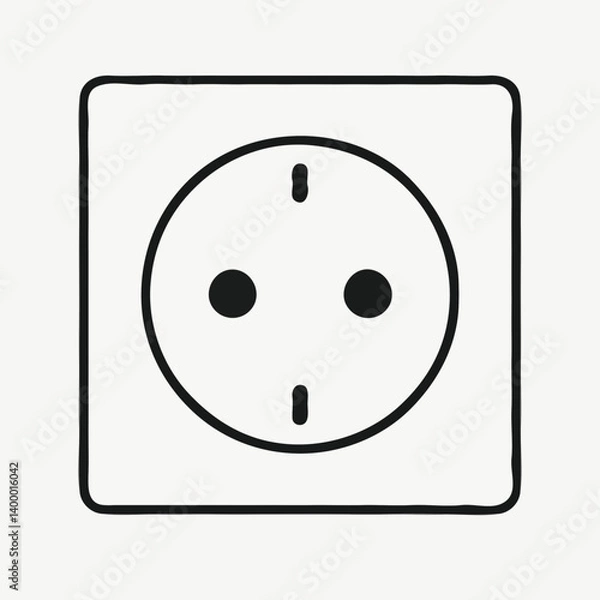 Fototapeta Electrical Outlet Icon in Minimalist Style with Neutral Background  