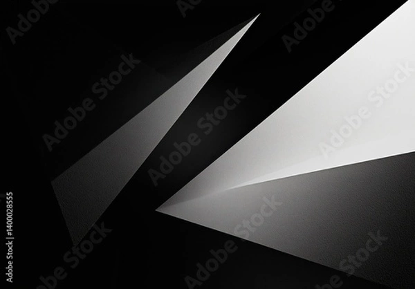 Fototapeta Dynamic Geometric Shapes Casting Shadows in Monochrome Contrast