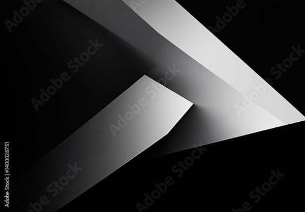 Fototapeta Dynamic Abstract Shapes Intersecting Against a Dark Background with Strong Contrast and Modern Aesthetic