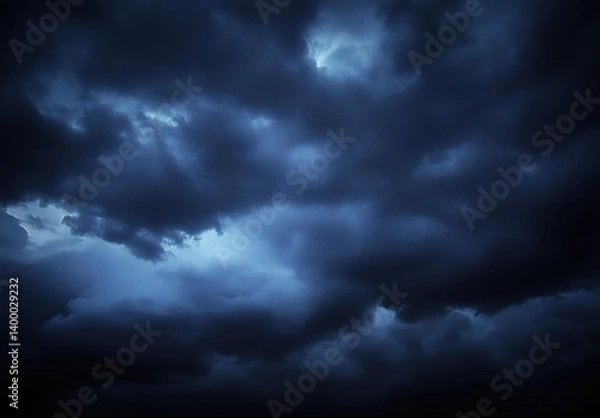 Fototapeta Dramatic Dark Clouds Gathering Under An Ominous Sky Evoking A Sense of Foreboding