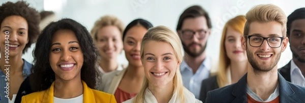Fototapeta group of young business people with different ethnicity work together as a team