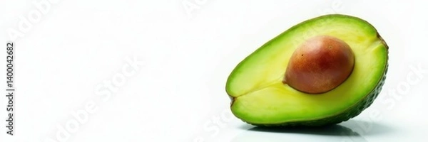 Fototapeta Single ripe avocado, vibrant green skin, smooth texture, studio shot, diet