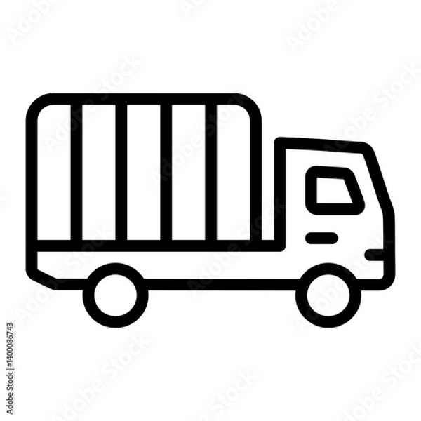 Fototapeta Lorry Vector Line Icon Design