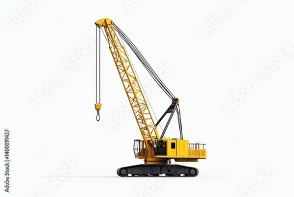 Fototapeta a large industrial crane clipart, heavyduty lifting system, clean graphic design, isolated on white background