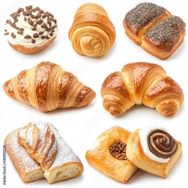 Obraz Pastry bundle, white background
