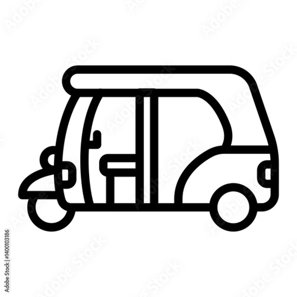 Obraz Rikshaw Vector Line Icon Design