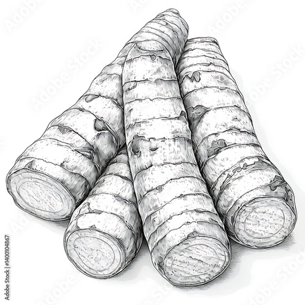 Fototapeta Root Vegetables Sketch