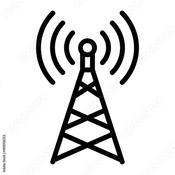 Obraz Signal Tower Vector Line Icon Design