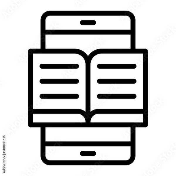 Obraz Ebook Vector Line icon Design
