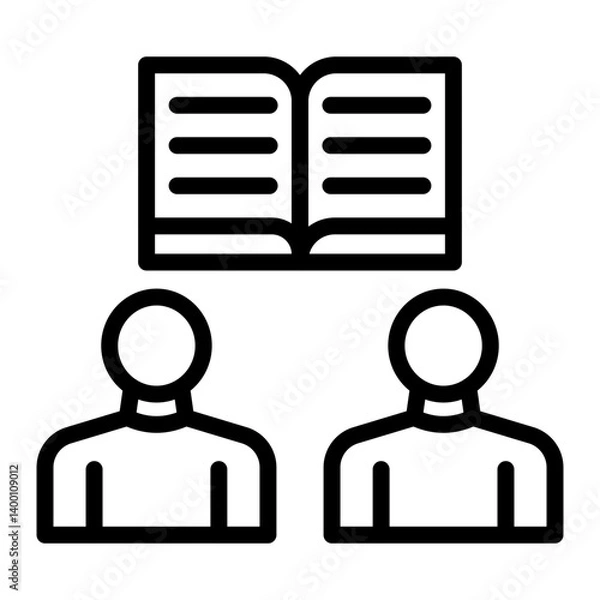 Obraz Knowledge Sharing Vector Line icon Design