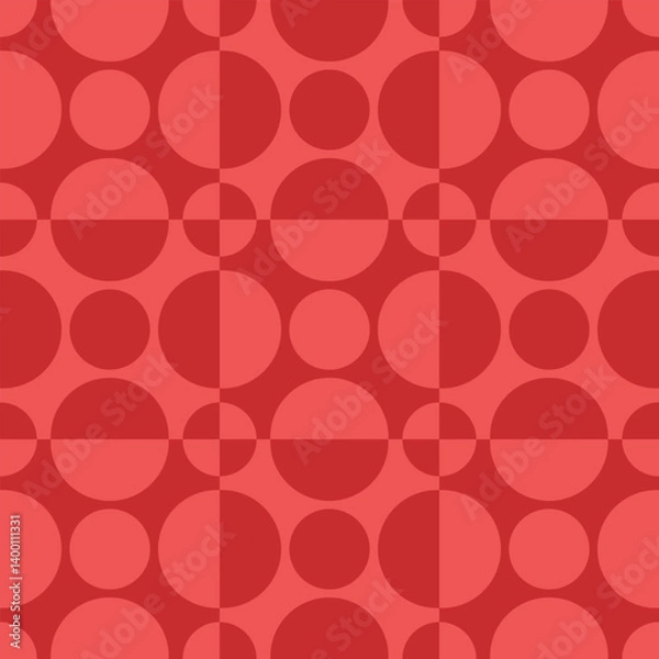 Fototapeta Modern Geometric Vector Seamless Pattern Digital Paper – Abstract Minimalist Background Design, Repeating Lines and Shapes, Contemporary Printable Texture for Scrapbooking, Web Design, Fabric, Package