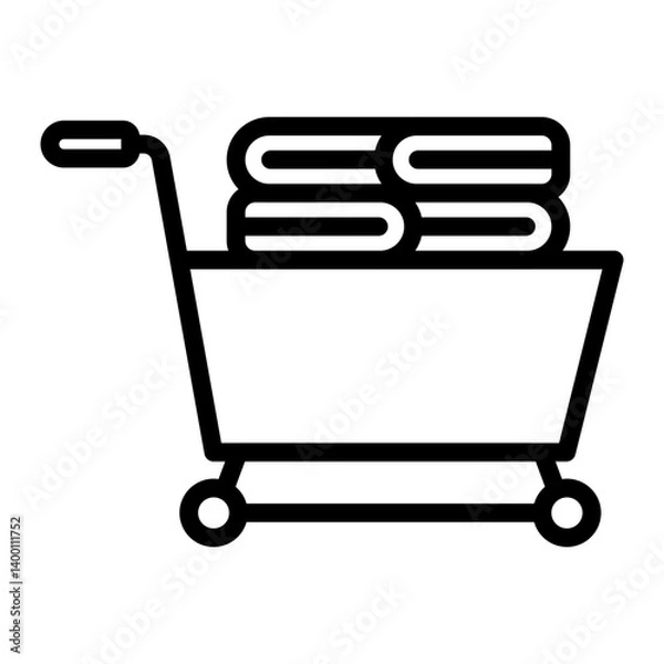 Obraz Laundry Cart Vector Line Icon Design