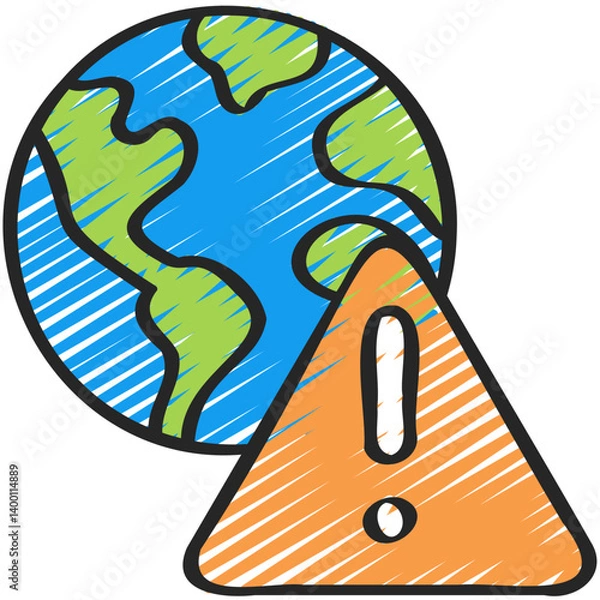 Fototapeta Global Warning Triangle Icon