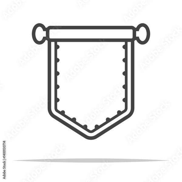 Fototapeta Gonfalon medieval banner outline icon transparent vector isolated