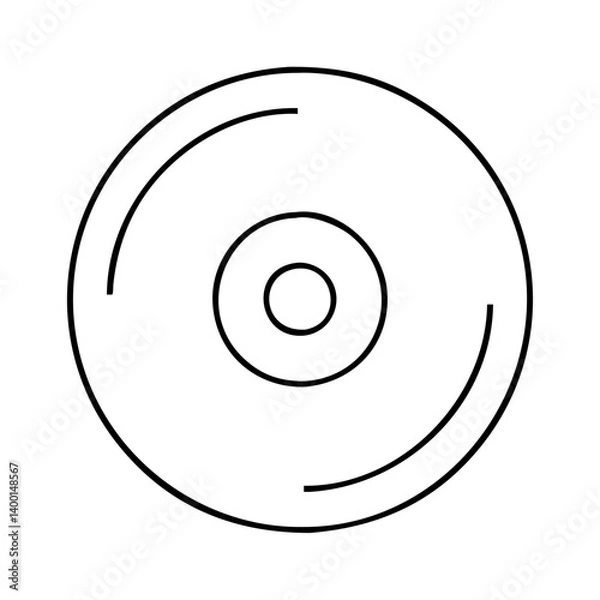 Fototapeta Compact Disc Icon Line Art Graphic Design Element Digital Media Storage Technology