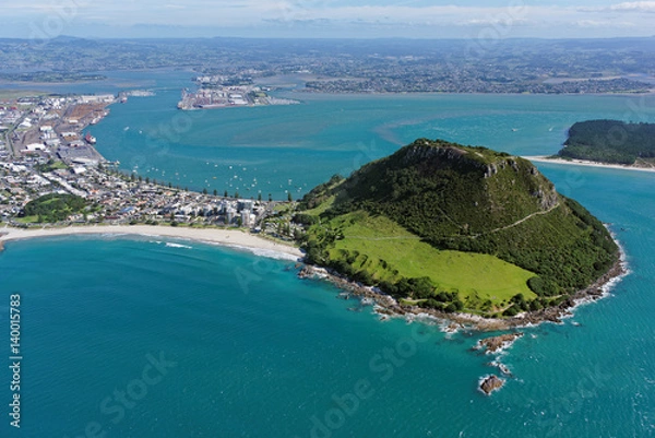 Obraz Aerial view of Mt Maunganui, North Island, New Zealand
