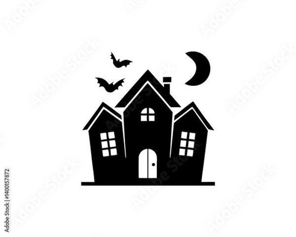 Fototapeta creative details Haunted House Icon Vector Illustration