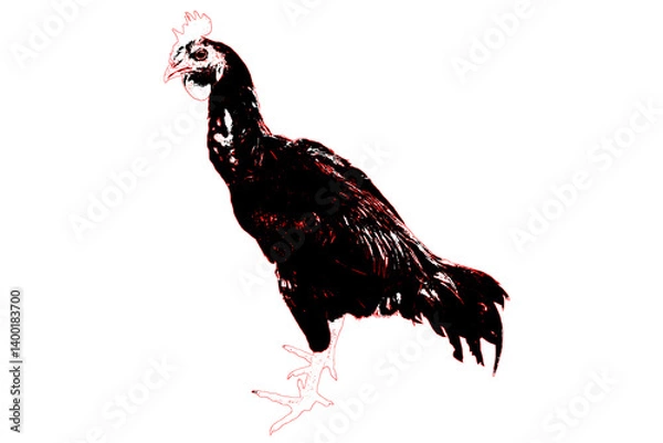 Obraz chicken rooster illustration transparent background