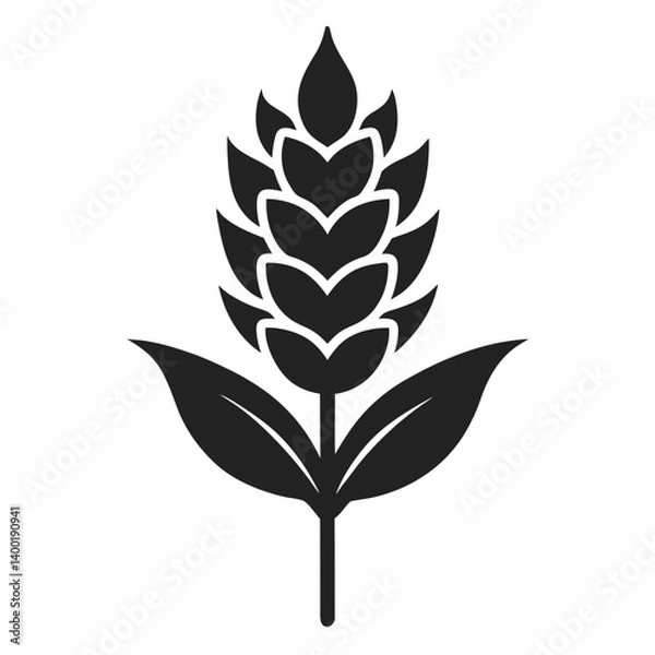 Obraz Amaranth Silhouette Vector icon on white background