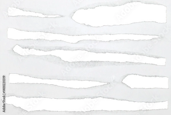 Obraz White paper torn into blank spaces on transparent background