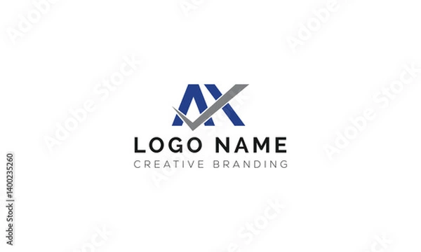 Fototapeta Minimalist AX Logo for Branding and Identity.
