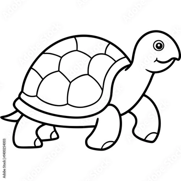 Fototapeta Clean Tortoise Line Art Design