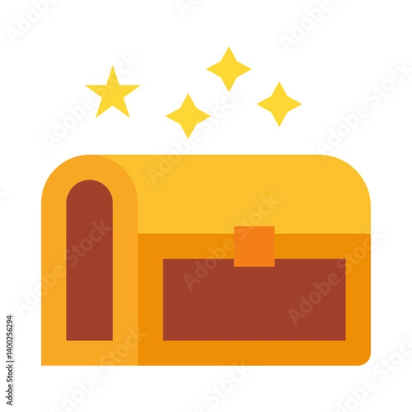 Fototapeta Treasure Chest flat icon