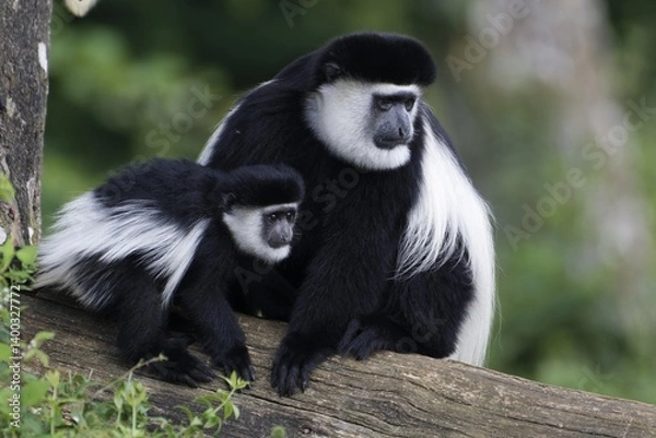 Obraz singes Colobus noir et blanc