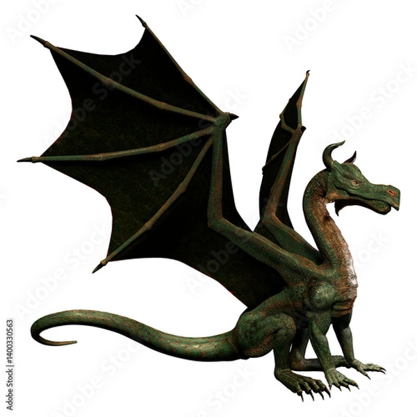 Obraz 3D Rendering Fairy Tale Dragon on White