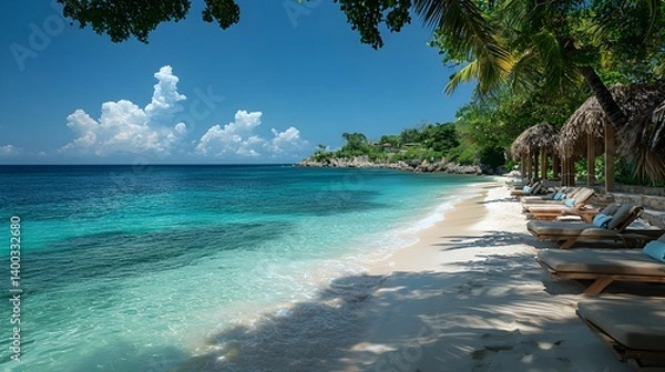 Obraz Serene White Sand Beachscape