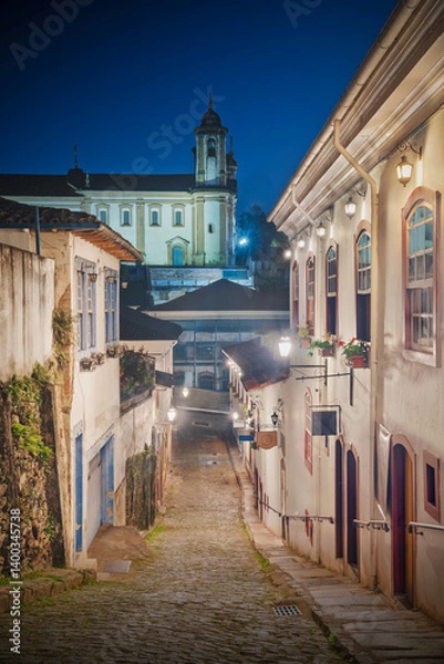 Obraz Old Town Ouro Preto & Blue Hour