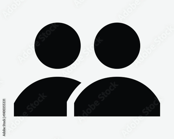 Fototapeta User Member Pair Partner Icon Twin Two People Couple Twins Social Media Avatar Account Login Friends Stickfigure Stickman Stick Figure Vector Graphic