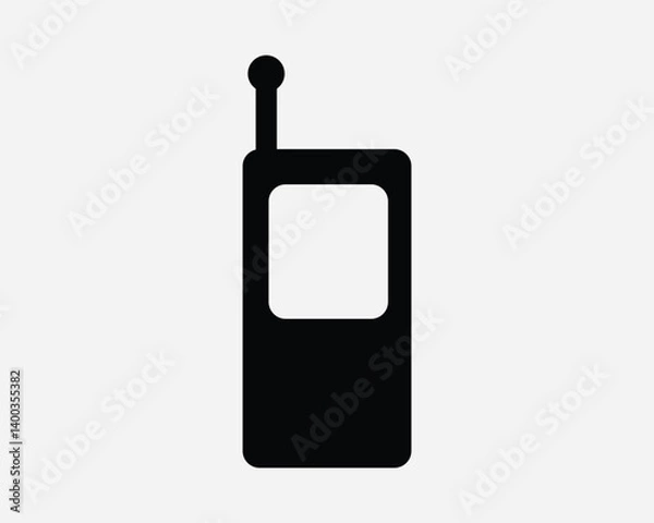 Fototapeta Radio Communication Icon Walkie Talkie Message Communicate Portable Device Transmitter Security Army Military Wireless Phone Handset Vector Graphic Artwork