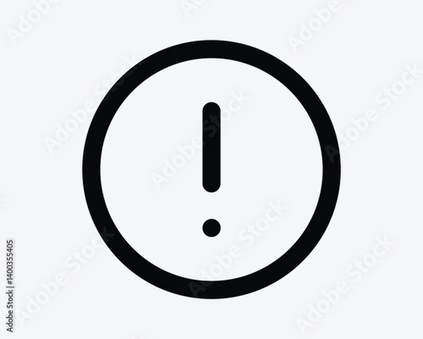 Fototapeta Warning Circle Line Icon Warn Exclamation Mark Round Outline Sign Notice Mark Caution Danger Button Error Problem Issue Alarm Stop Halt Risk Hazard Vector