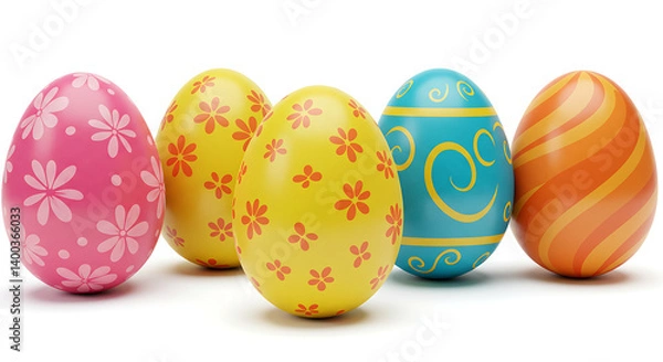 Obraz easter eggs on white background